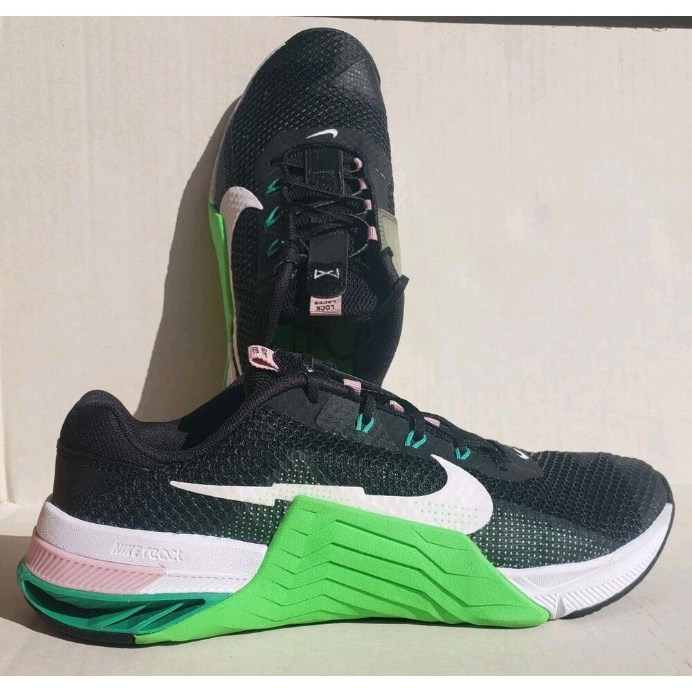 Nike Metcon 7 Crossfit Gym Shoes Women’s Size 9.5 White/Black/Green CZ8280-036 - Picture 2 of 16